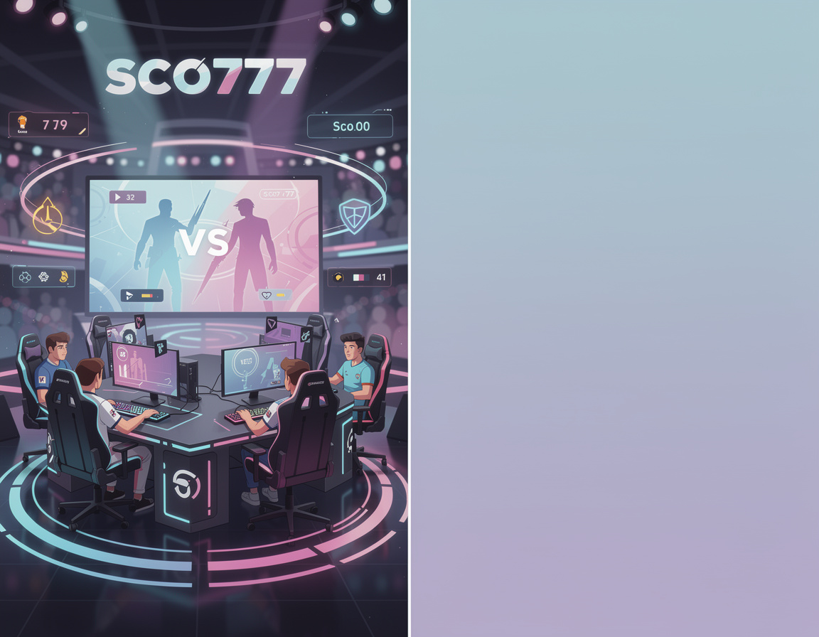 Ilustrasi match day announcement untuk turnamen game online sco777